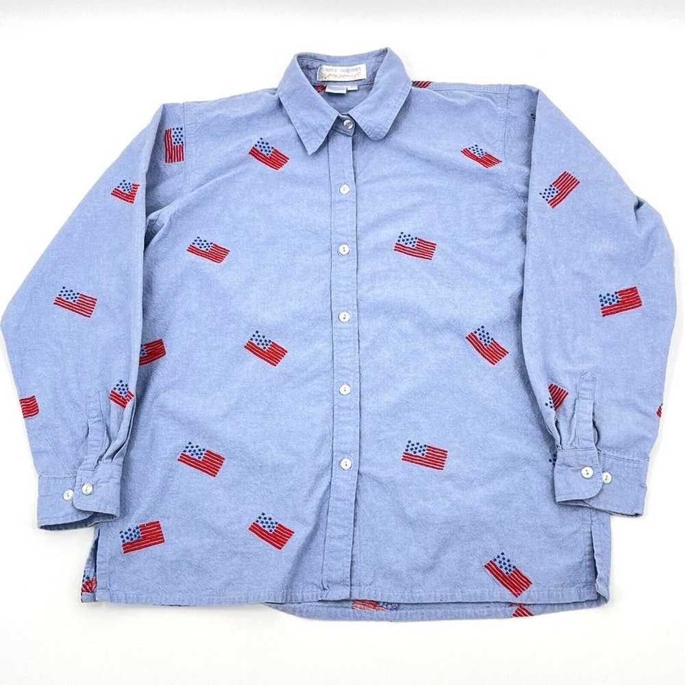 Casey Coleman Vintage Shirt Sz S Blue Chambray US… - image 5
