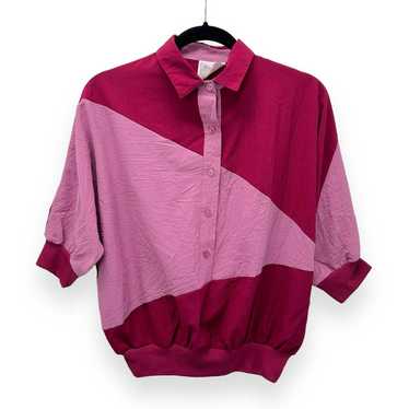 Vintage Petiva 80's Burgundy Pink Short Sleeve Par