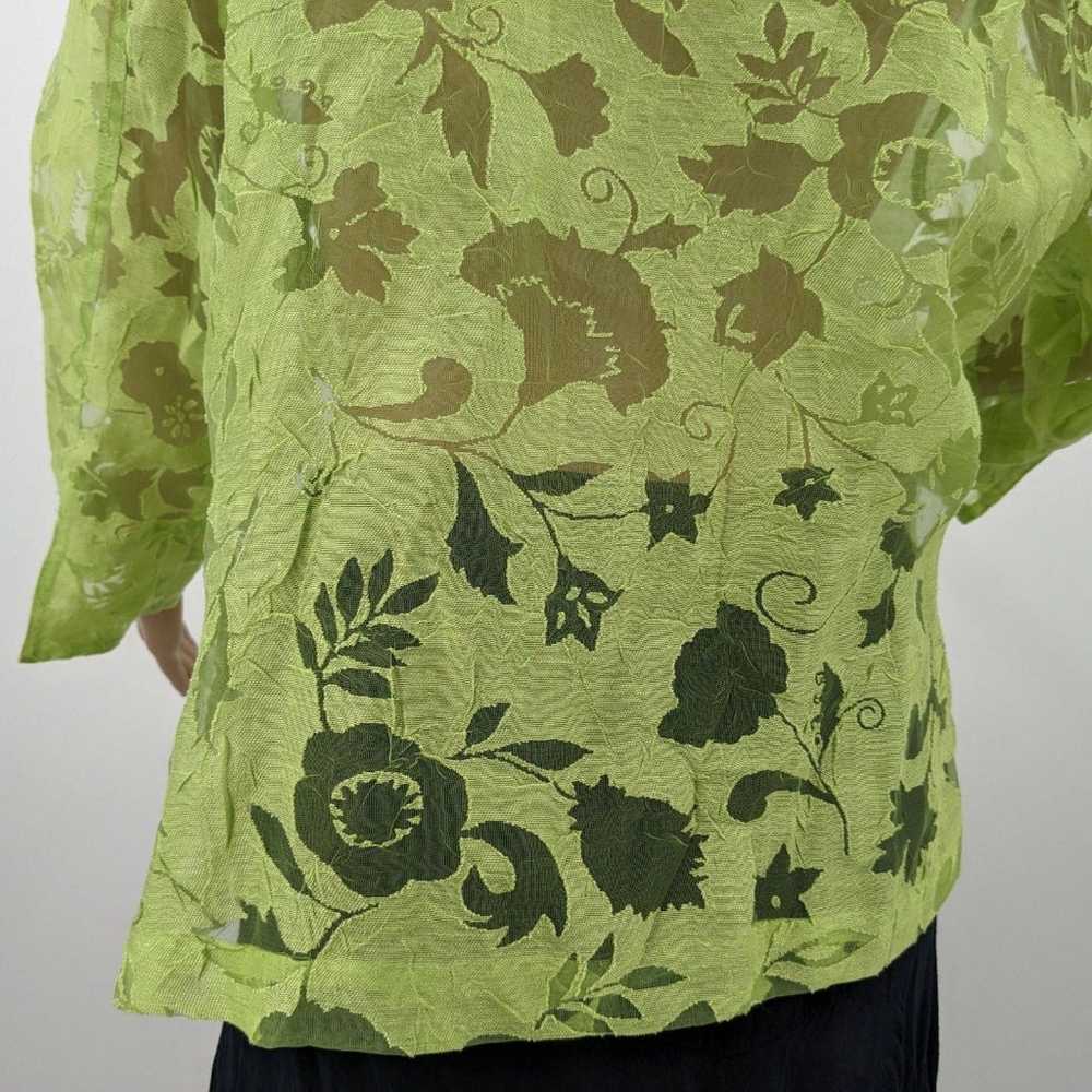 Vintage 2000s y2k Erin London Bright Green Shirt … - image 9
