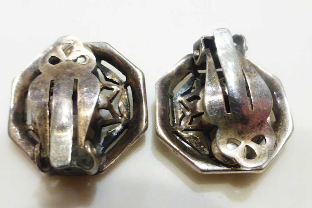 Vintage Sterling Silver Amethyst & Marcasite Hexa… - image 6