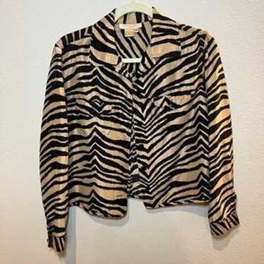 Button Down Zebra Print Top Size Small - image 1