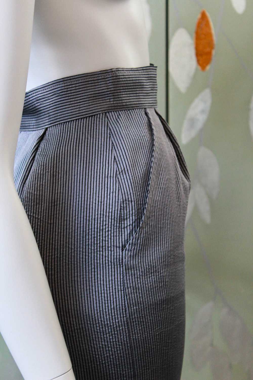 90s Harriet Selling Grey Stripe Skirt, Waist 25" - image 4