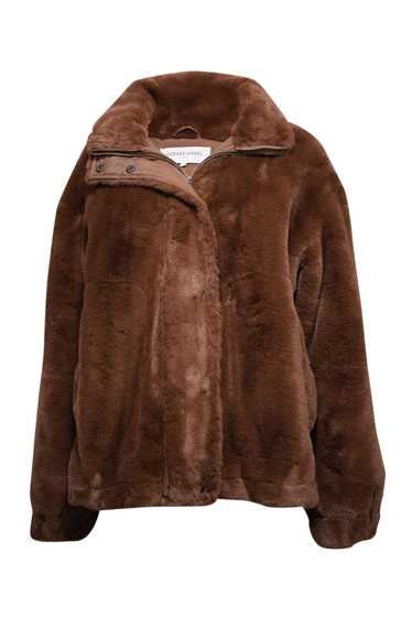 Gerard Darel - Brown Faux Fur Collared Jacket Sz L