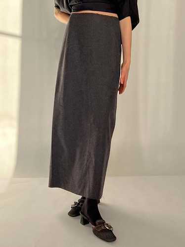 Alberta Ferretti Felted Wool Skirt - Dark Grey