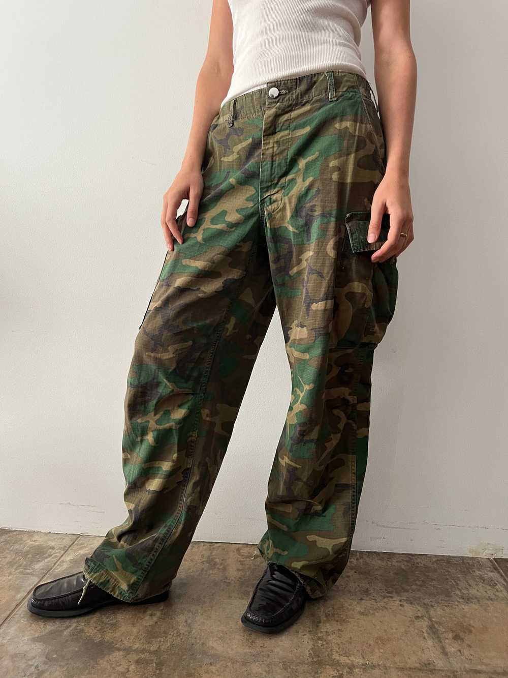 80s Cotton Military Cargo Pants - image 2