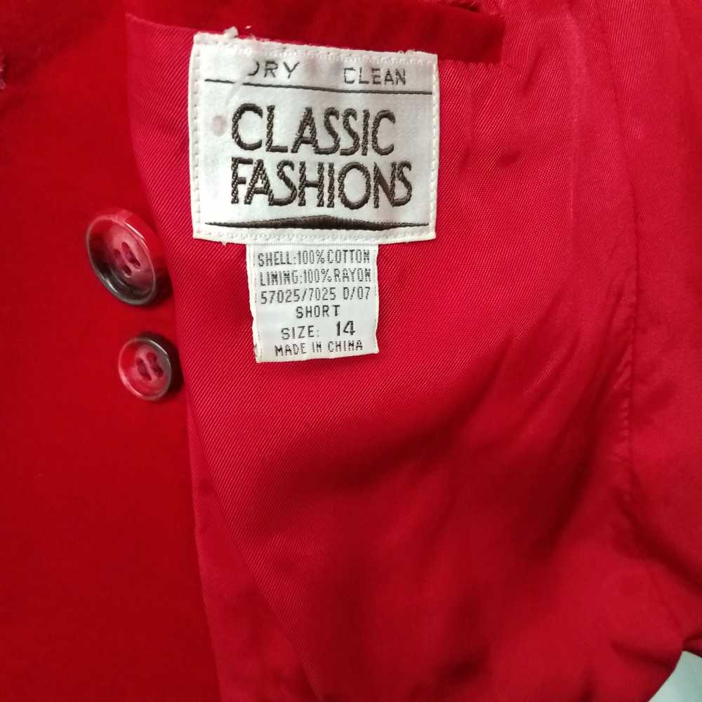 Classic Fashions Red Women's Blazer Size 14 Short - image 4