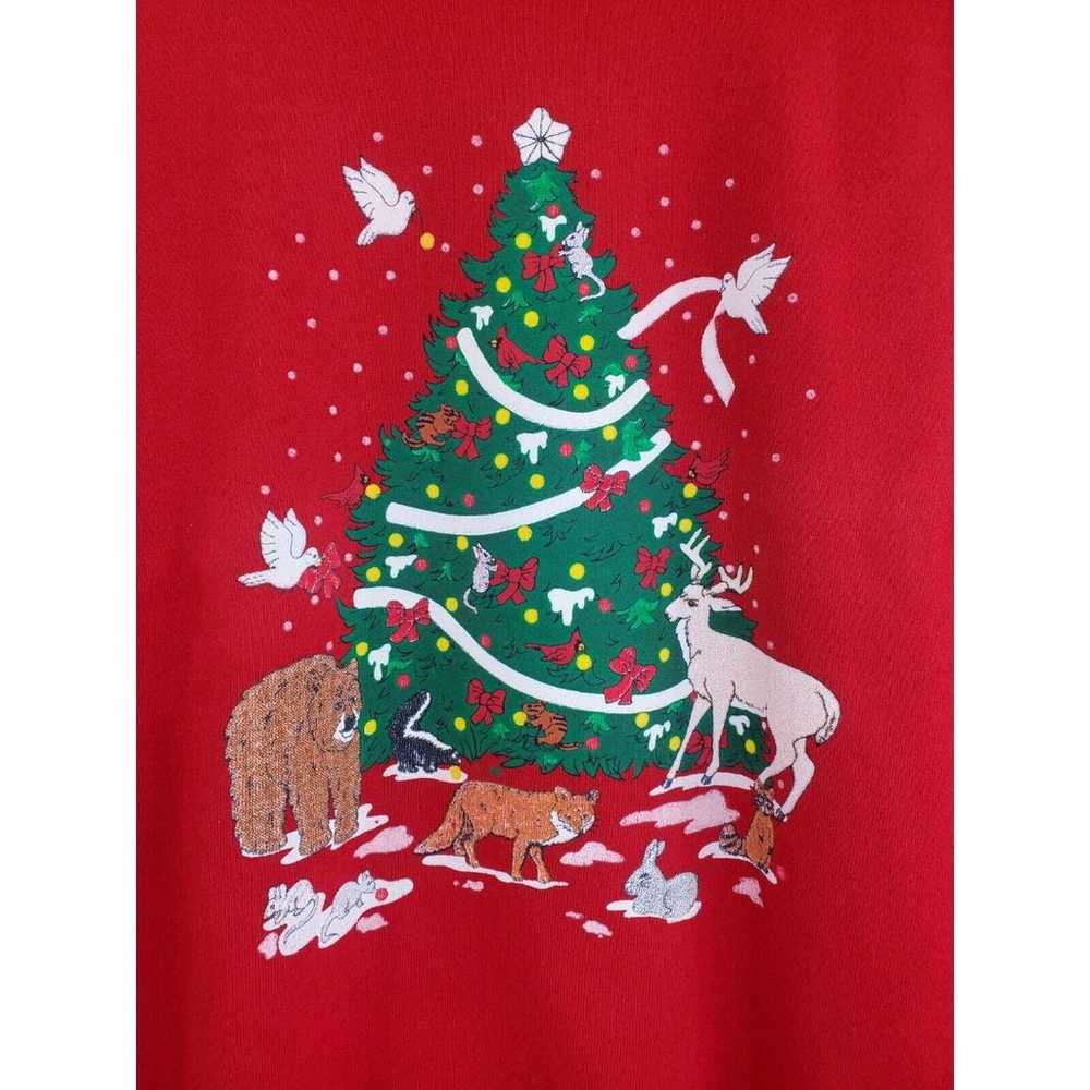 Vintage Jerzees Christmas Sweatshirt Screen Print… - image 3