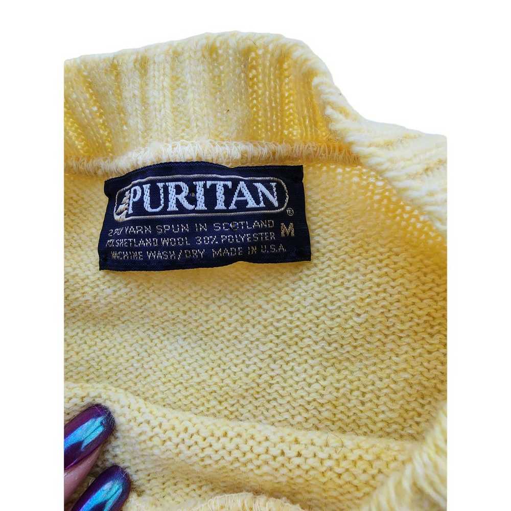 Vintage Puritan Scotland Yellow Wool -Blend Pullo… - image 4