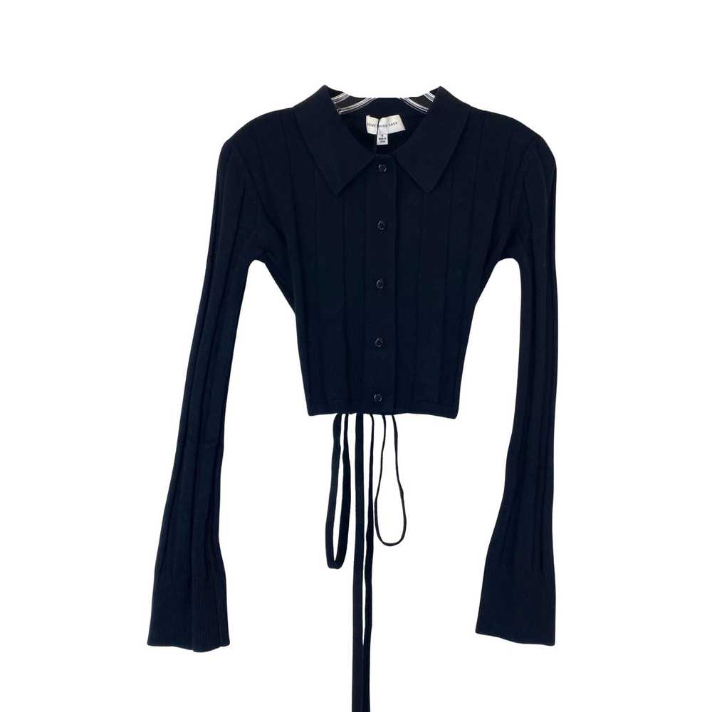 Something Navy Cropped Waist Tie Sweater - image 2