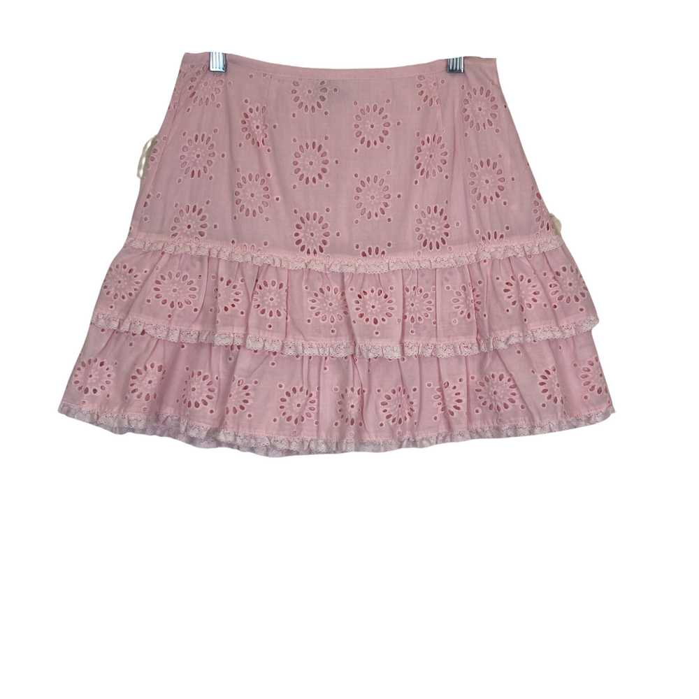 Stellah Eyelet Trimmed Mini Skirt - image 2