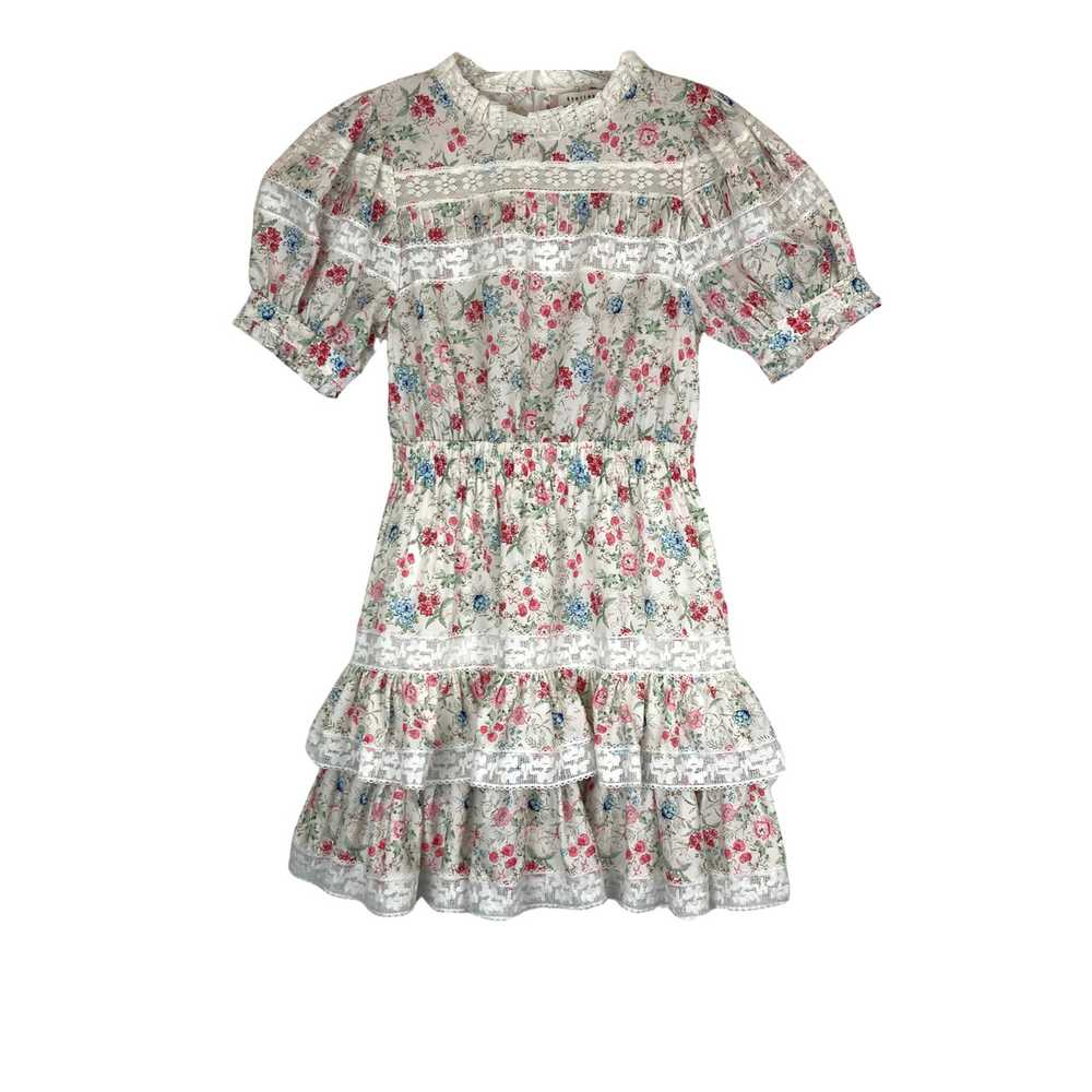 Stellah Floral Print Short Sleeved Lace Ruffle Dr… - image 1