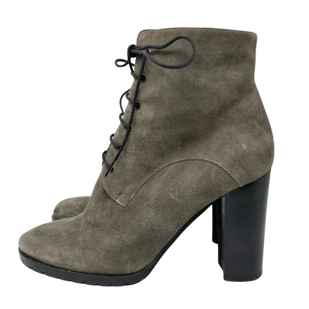 Barneys New York High Heeled Suede Lace Up Bootie - image 3