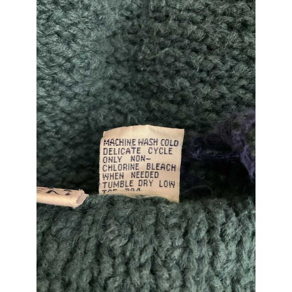 VTG Womens V-Neck Argyle Sweater Vest 3X Green 90… - image 5