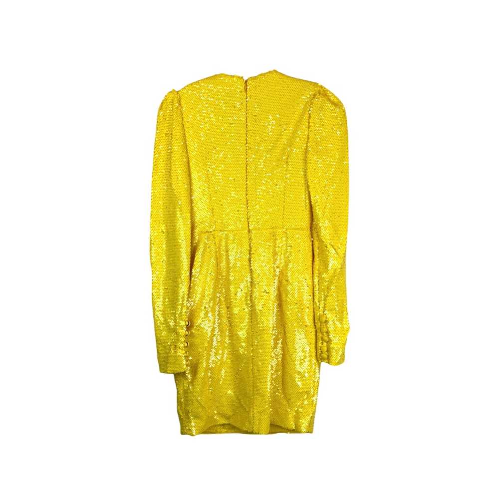Thang De Hoo Yellow Sequined Deep V Dress - image 2