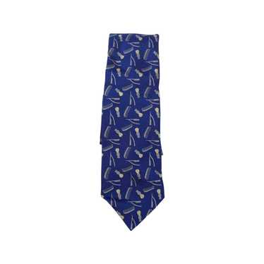 New & Lingwood Blue Barber Design Silk Tie - image 1