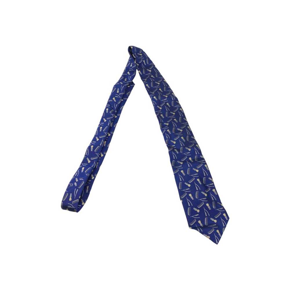 New & Lingwood Blue Barber Design Silk Tie - image 3