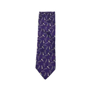 New & Lingwood Purple Barber Design Silk Tie