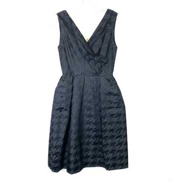 Vintage A Line Houndstooth Satin Dress - image 1