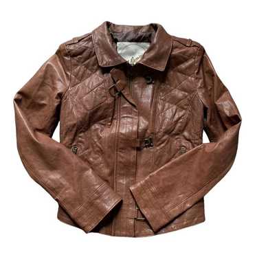 Vintage A. Raspini Brown Faux Leather Biker Jacket