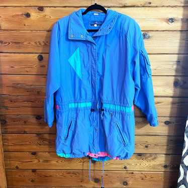 Vintage Obermeyer Womens Long Jacket Ski Blue Size