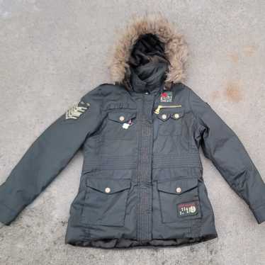 Vtg Rocawear Military Hooded Parka Jacket Women's