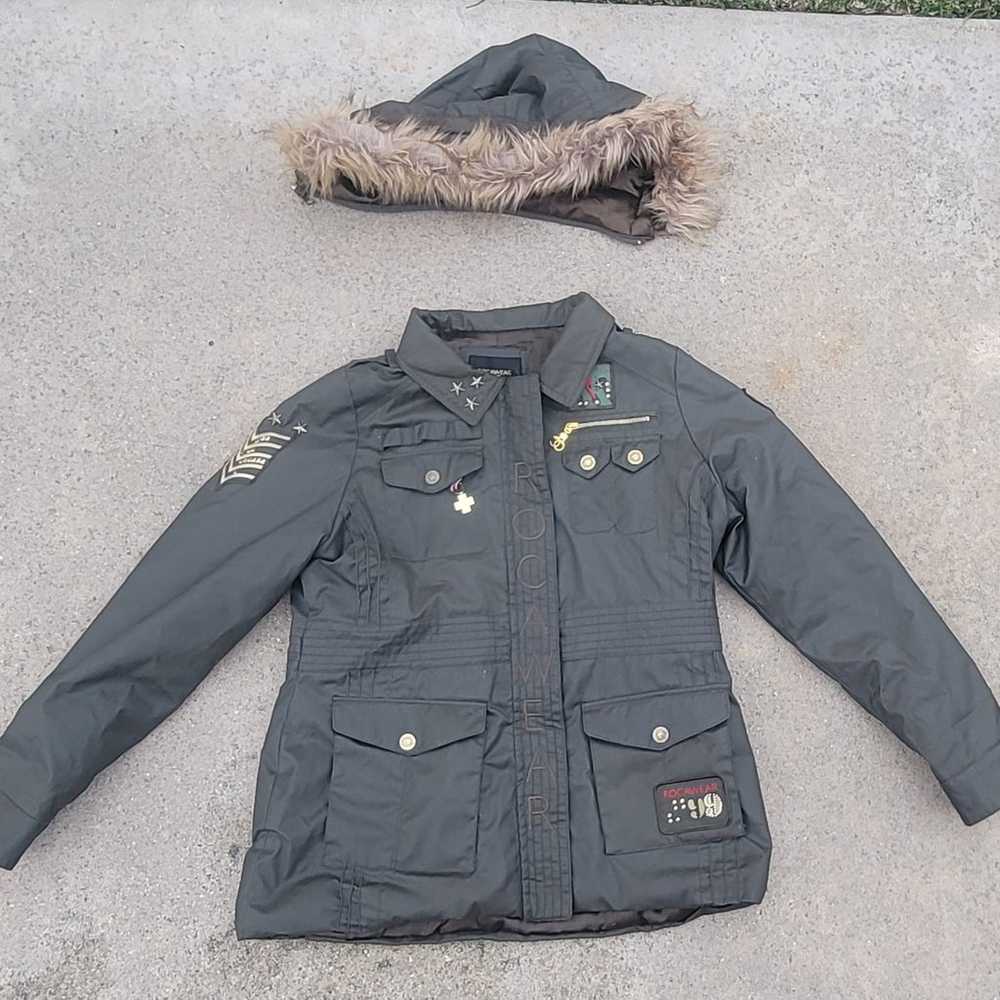 Vtg Rocawear Military Hooded Parka Jacket Women's - image 2