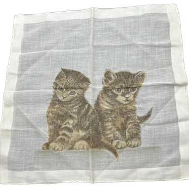 Vintage A Skandia Two Kittens Handkerchief