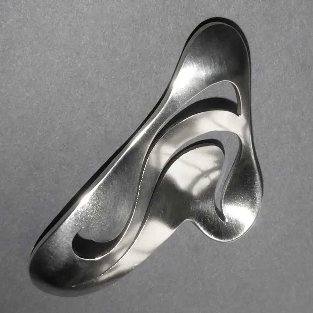 Hand Crafted Mexican Modernist Sterling Pin - image 10