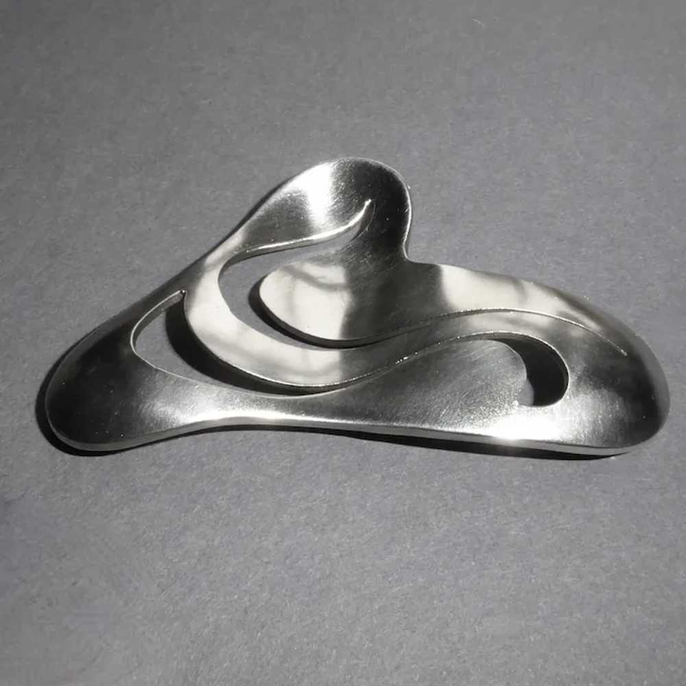 Hand Crafted Mexican Modernist Sterling Pin - image 2