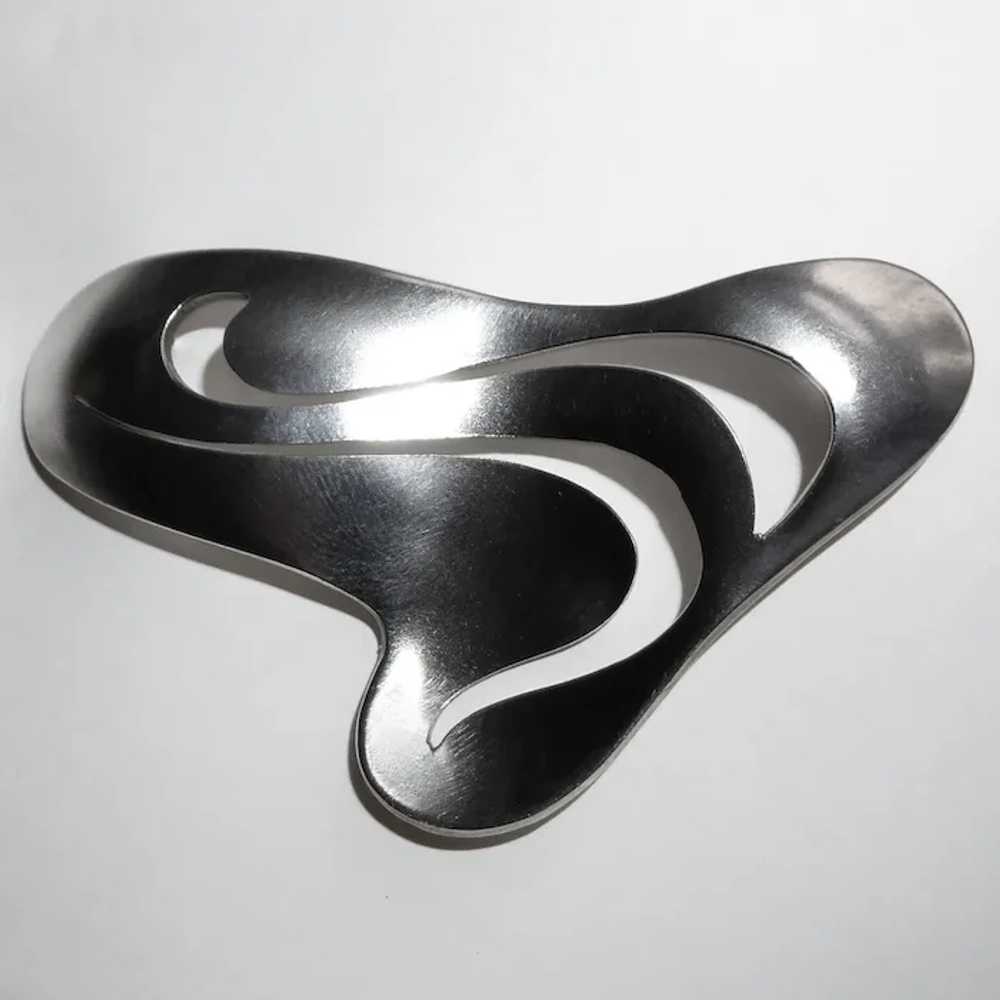 Hand Crafted Mexican Modernist Sterling Pin - image 4