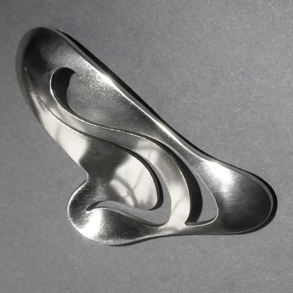 Hand Crafted Mexican Modernist Sterling Pin - image 6