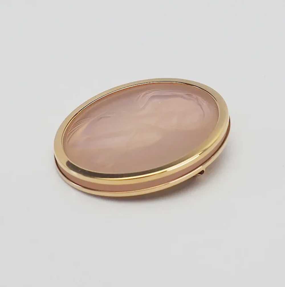 Lalique France large pink opalescent poured glass… - image 2