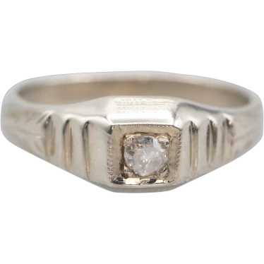 Art Deco Diamond Pinky or Midi Ring