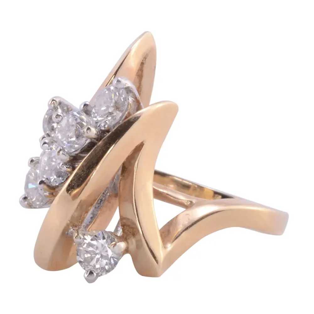 Diamond Yellow Gold Fashion Ring - Size 4.5 - image 2