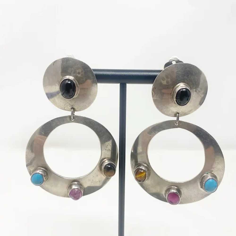 795 Vintage Mexico Sterling Silver and Gemstones … - image 2