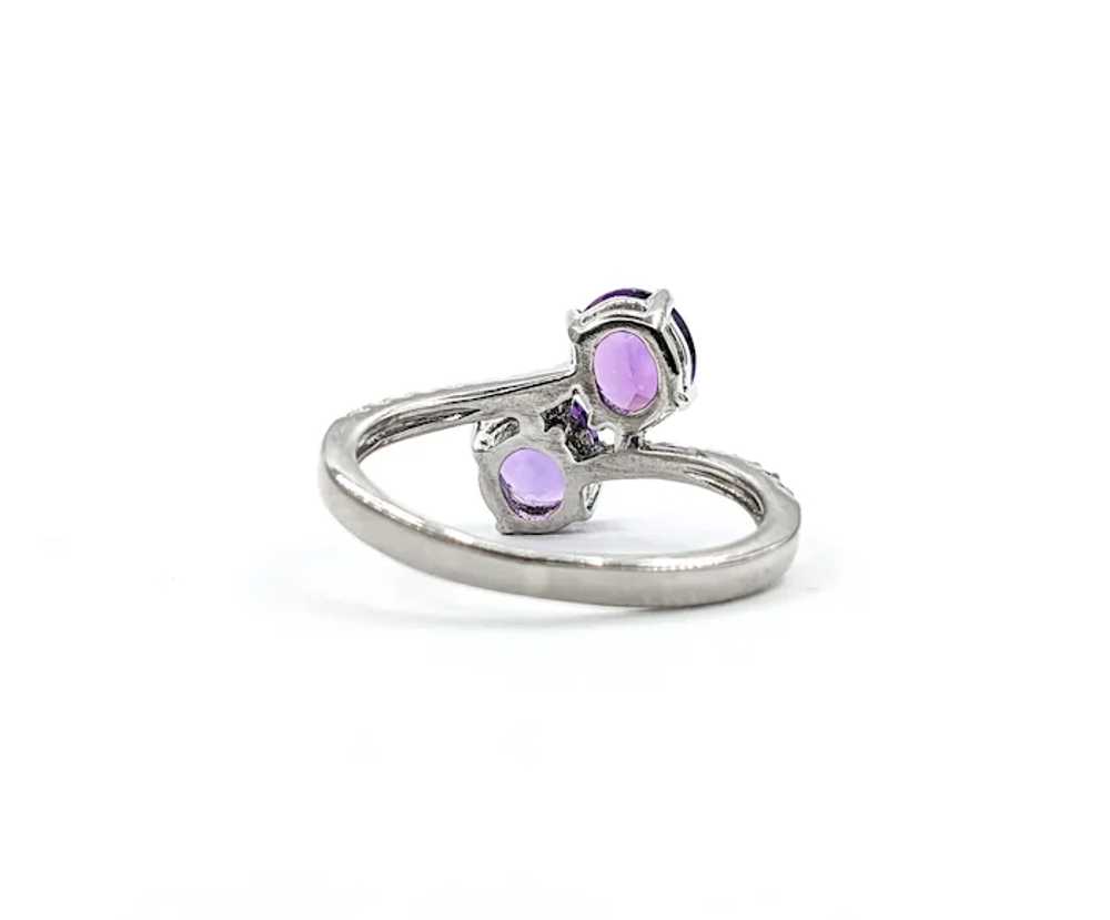 1ct purple Amethyst & Diamond Ring In White Gold - image 7