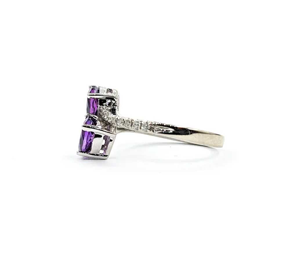 1ct purple Amethyst & Diamond Ring In White Gold - image 9