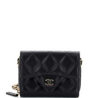 CHANEL Classic Zip Around Card Holder on Chain Qu… - image 1