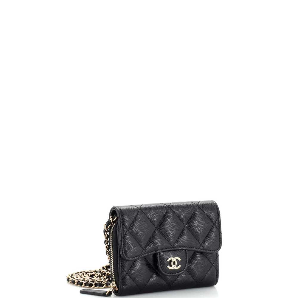 CHANEL Classic Zip Around Card Holder on Chain Qu… - image 3