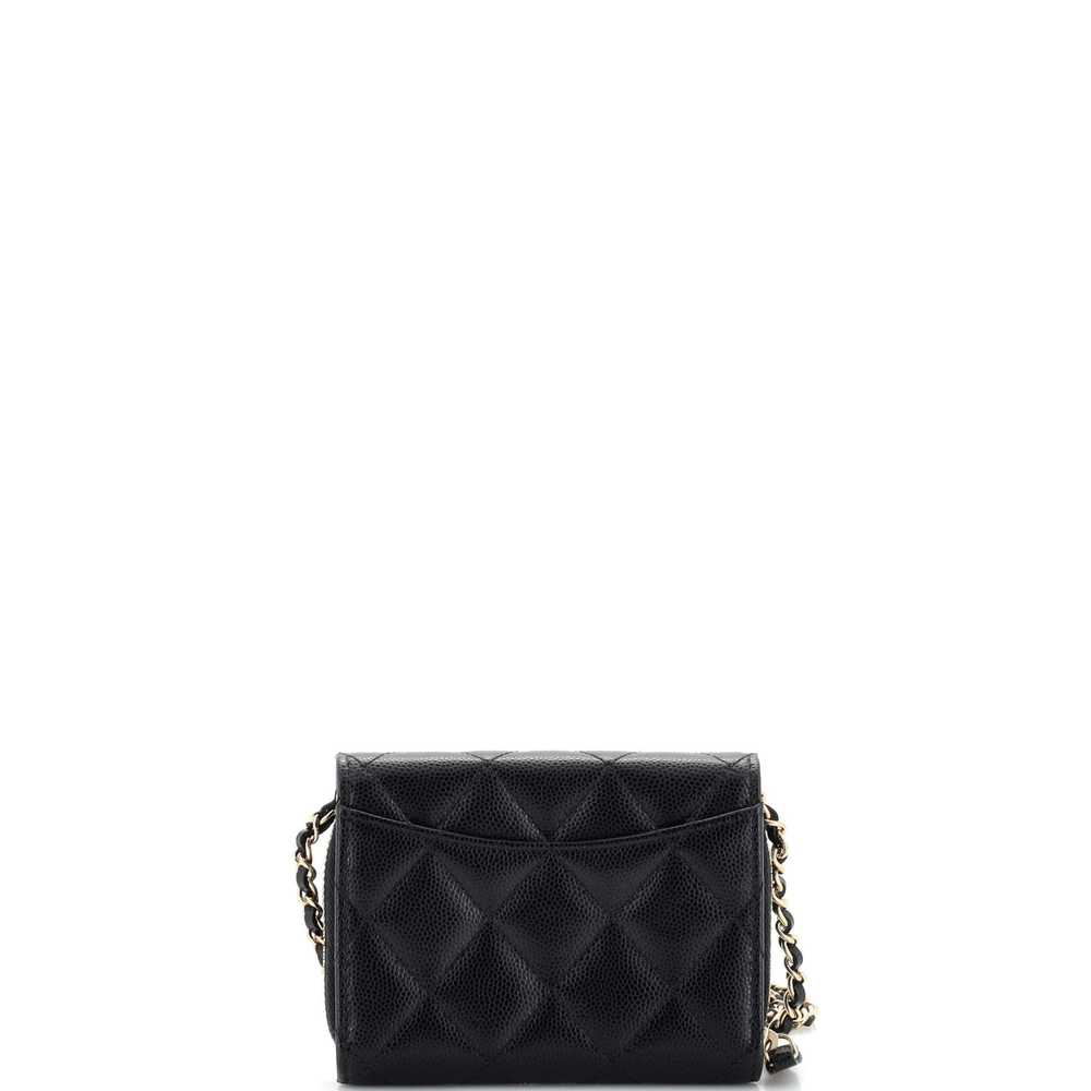 CHANEL Classic Zip Around Card Holder on Chain Qu… - image 4