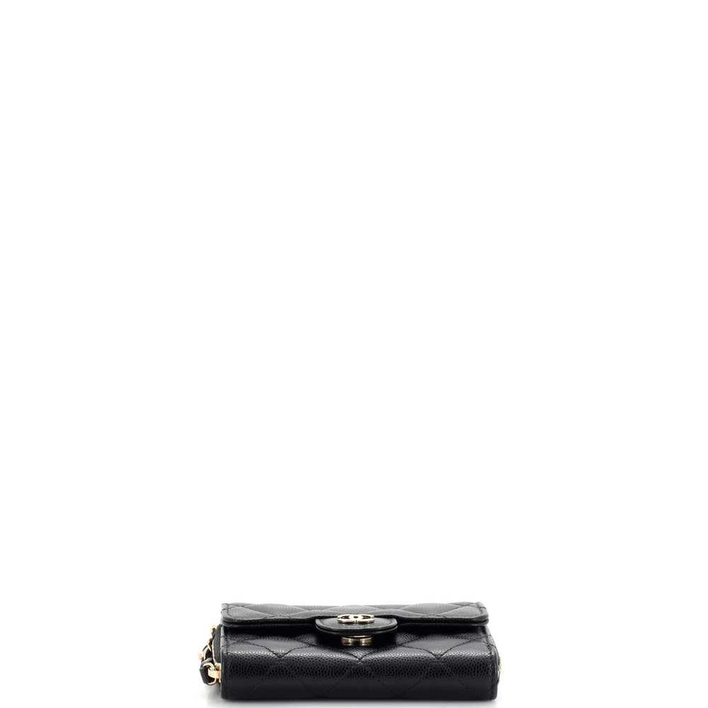 CHANEL Classic Zip Around Card Holder on Chain Qu… - image 5