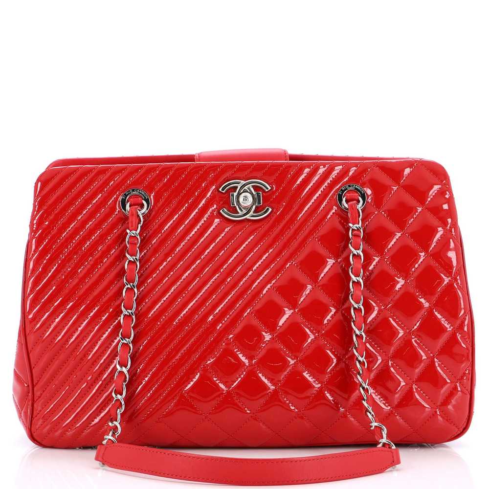 CHANEL Coco Boy Tote Quilted Patent Large - image 1