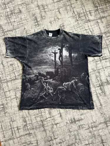 Vintage Gustave Dore crucifixion tee 90s