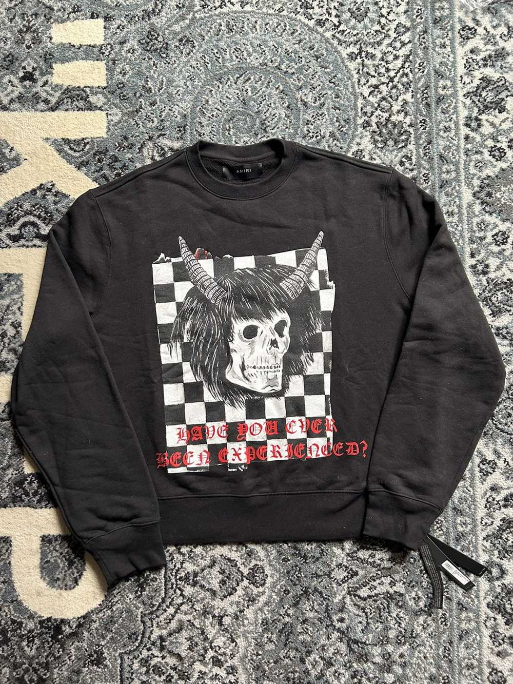 Amiri Wes Lang Checkered Skull Crew - image 1