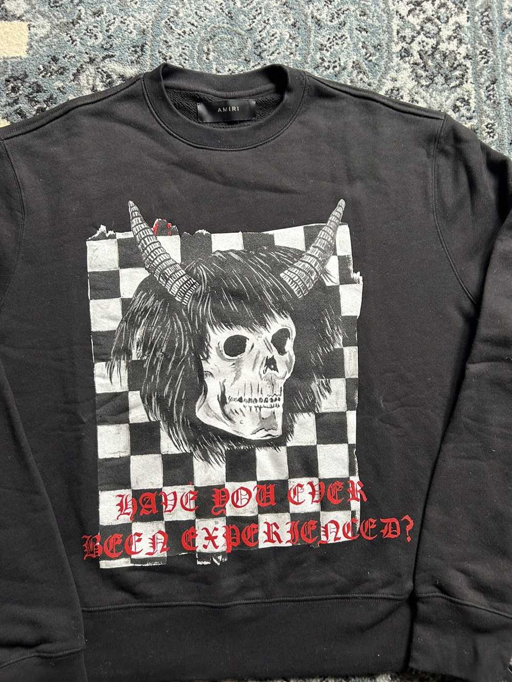 Amiri Wes Lang Checkered Skull Crew - image 2