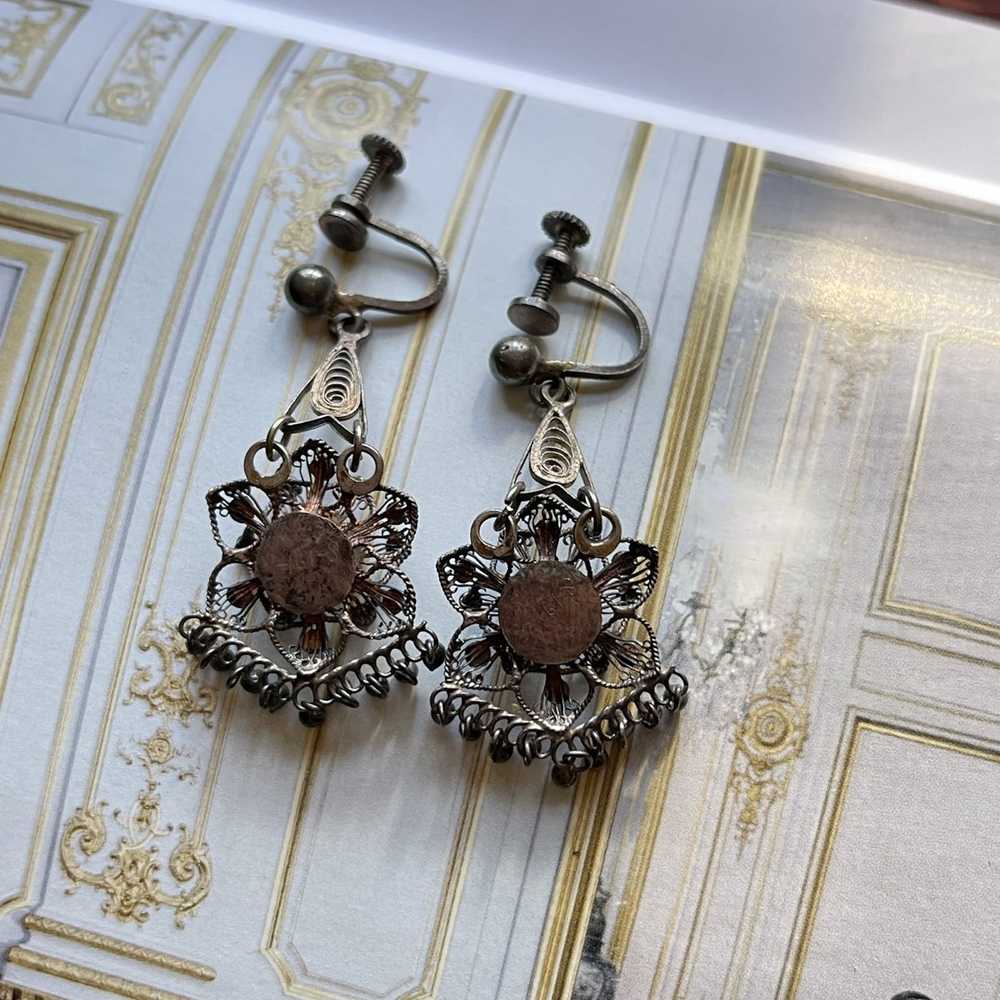 Vintage Vintage Victorian Boho Style Filigree Ear… - image 10