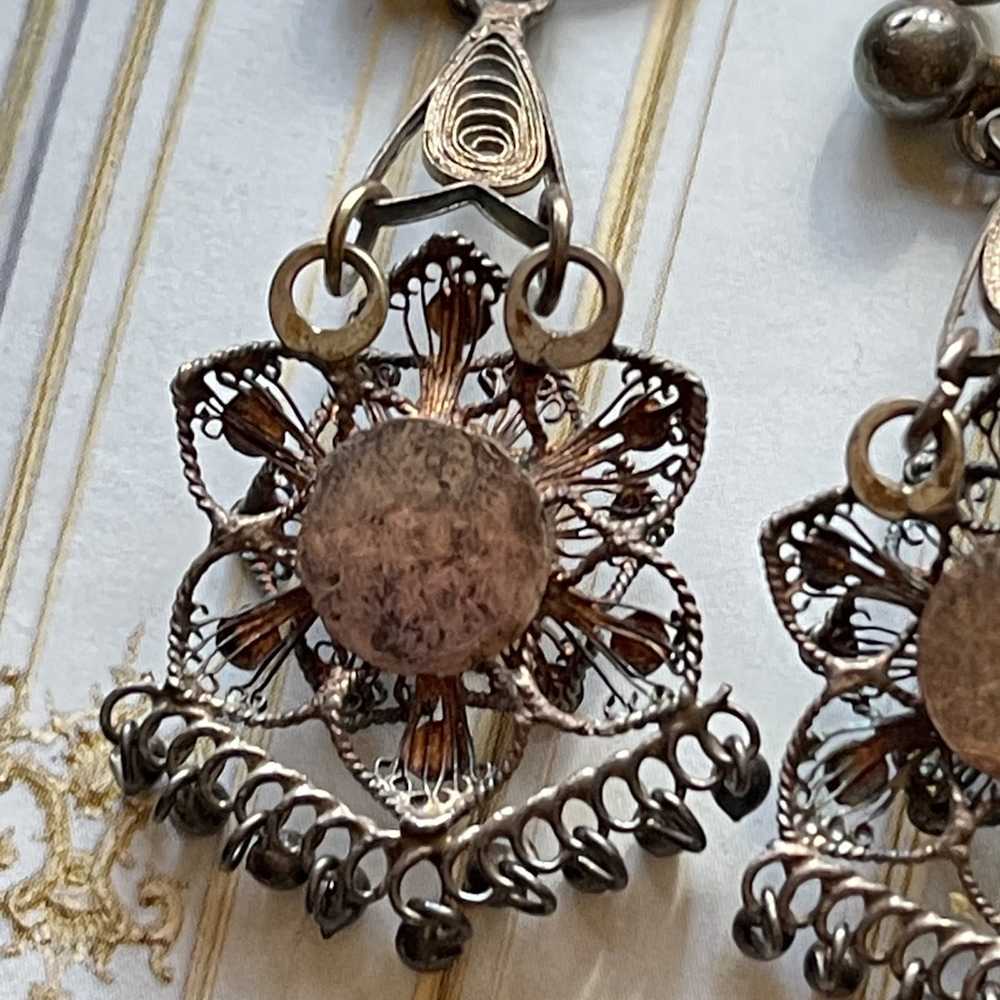 Vintage Vintage Victorian Boho Style Filigree Ear… - image 12