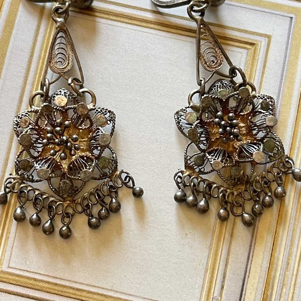 Vintage Vintage Victorian Boho Style Filigree Ear… - image 2