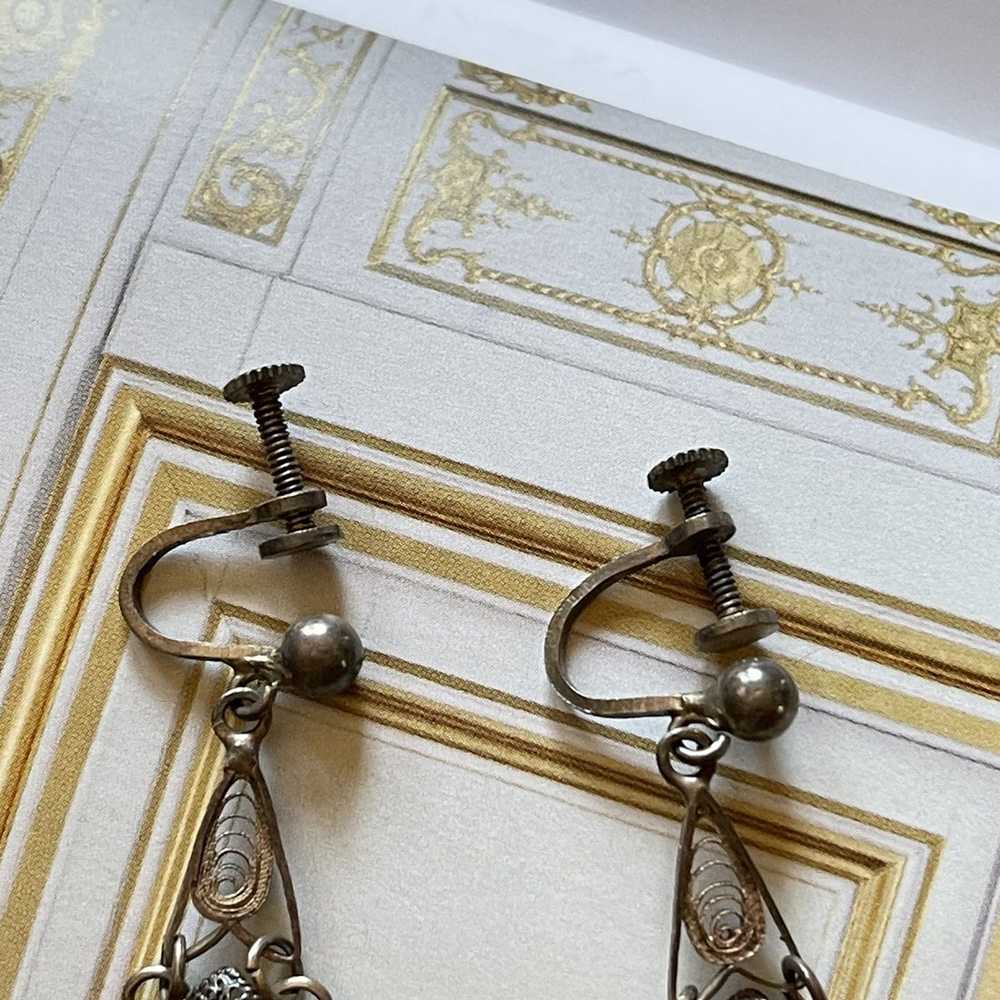 Vintage Vintage Victorian Boho Style Filigree Ear… - image 3