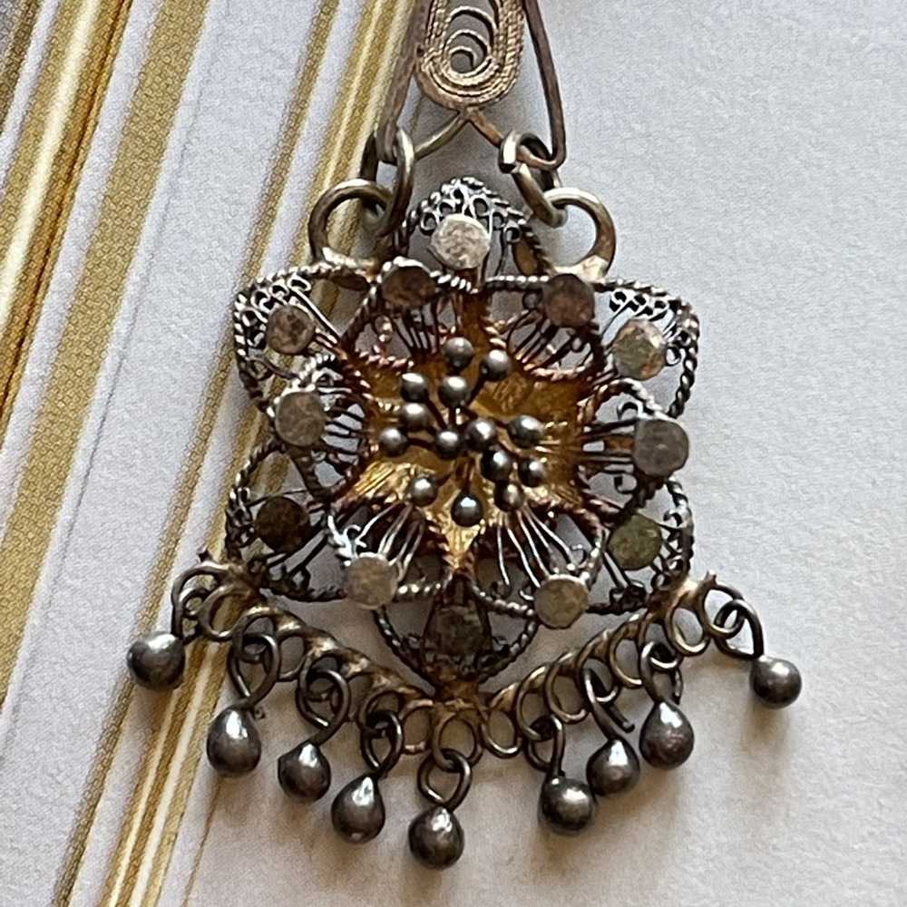 Vintage Vintage Victorian Boho Style Filigree Ear… - image 6